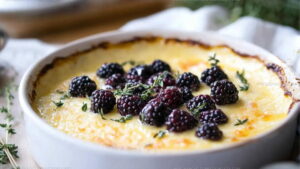 Baked Lemon Ricotta Dip with Blackberries and Honey Recipe