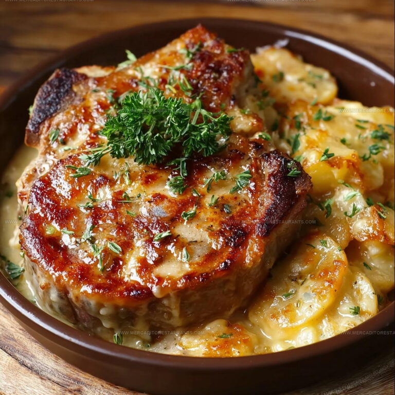 Comfort Food Pork Chop Scalloped Potato Casserole Recipe