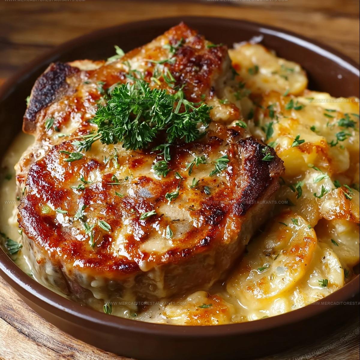 Comfort Food Pork Chop Scalloped Potato Casserole Recipe