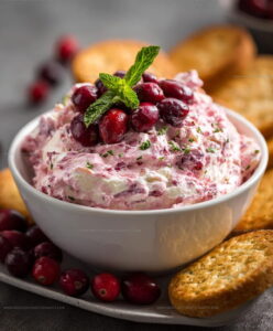 Party Favorite Baked Cranberry Cream Cheese Dip Recipe