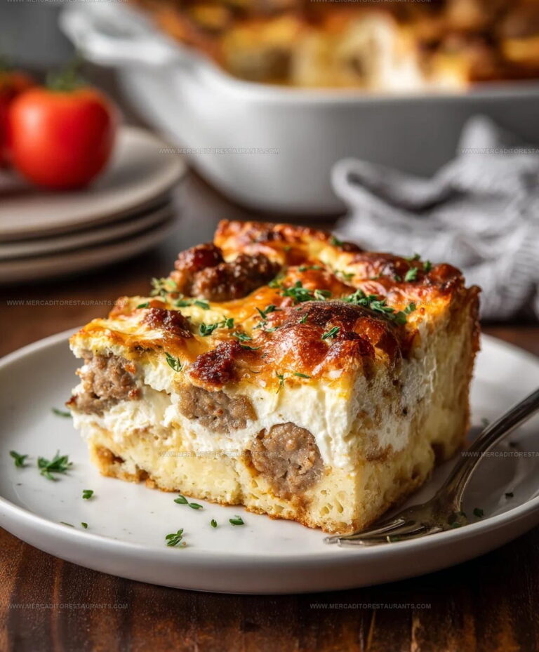 Easy Beef Sausage Egg Cream Cheese Casserole Recipe