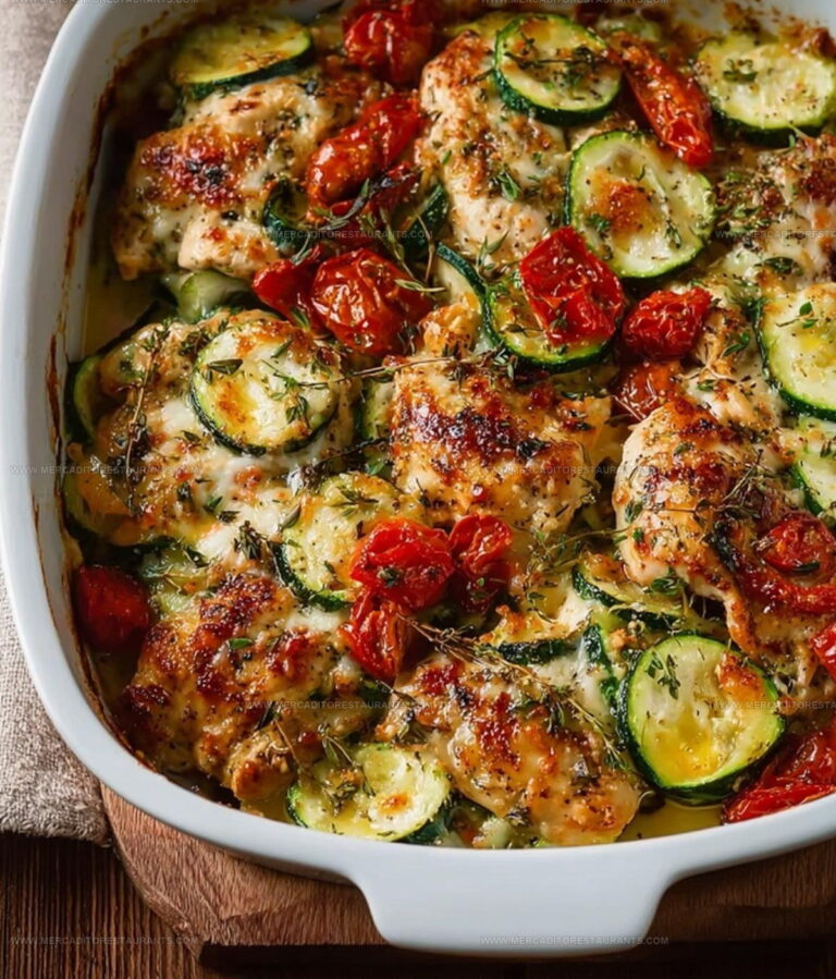 Cheesy Mediterranean Chicken Zucchini Bake Recipe