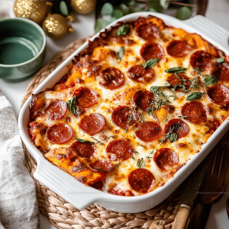 Melty Pepperoni Pizza Casserole Recipe
