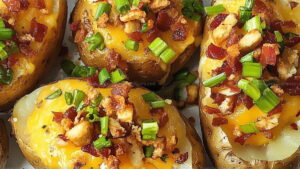 Cheesy Loaded Baked Potatoes Recipe