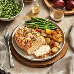One Pan Parmesan Crusted Chicken Dinner Recipe