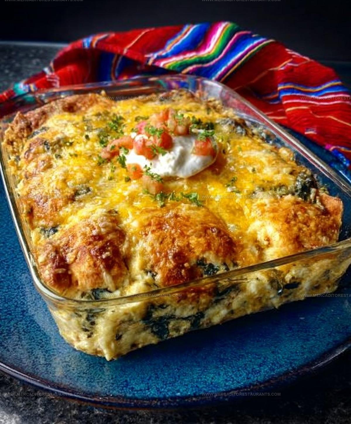 TexMex Layered Chicken Tortilla Spinach Casserole Recipe