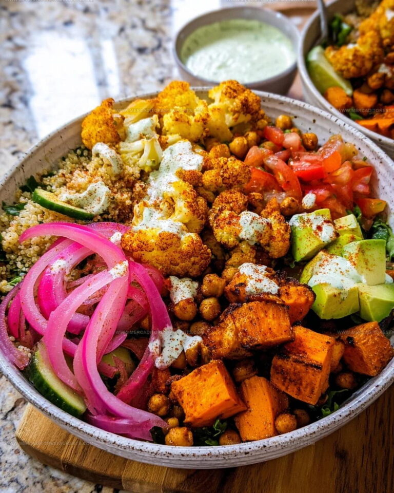 Roasted Cauliflower Sweet Potato Chickpea Bowl Recipe