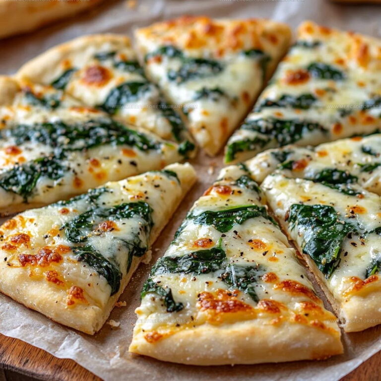 Greek Roasted Garlic Spinach White Pizza Recipe