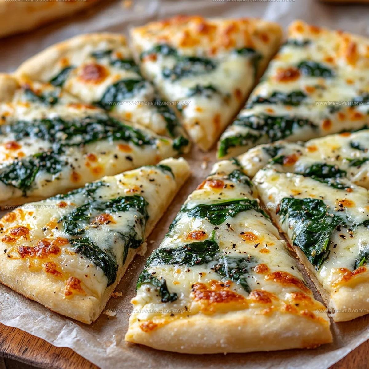 Greek Roasted Garlic Spinach White Pizza Recipe