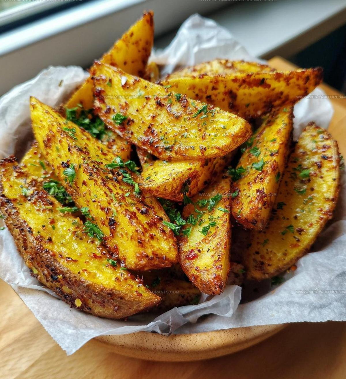 Garlic-Crusted Baked Parmesan Potato Wedges Recipe