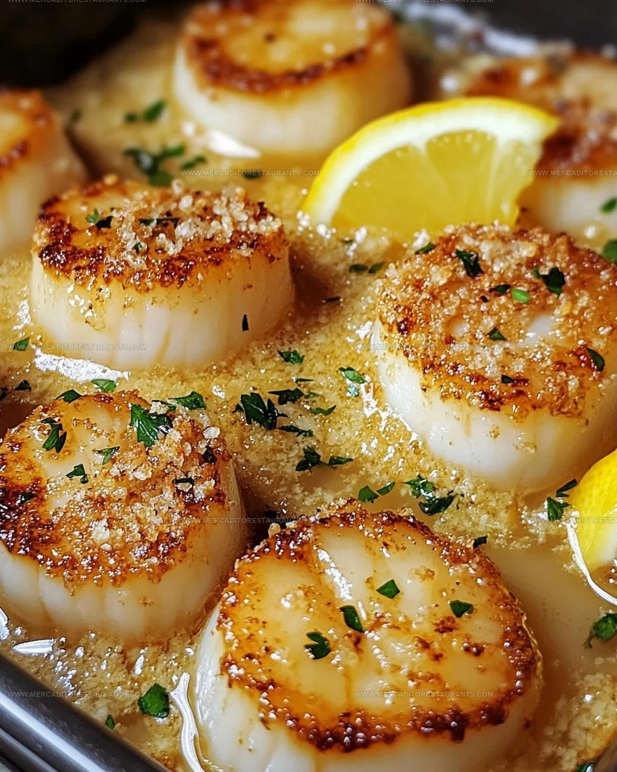 Breadcrumb-Crowned Garlic Butter Scallops Recipe