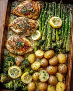 One Pan Garlic Butter Chicken Veggie Bake Recipe