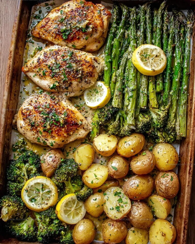 One Pan Garlic Butter Chicken Veggie Bake Recipe