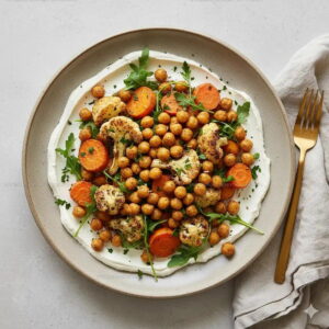 Roasted Veggies with Tahini Yogurt Sauce Recipe