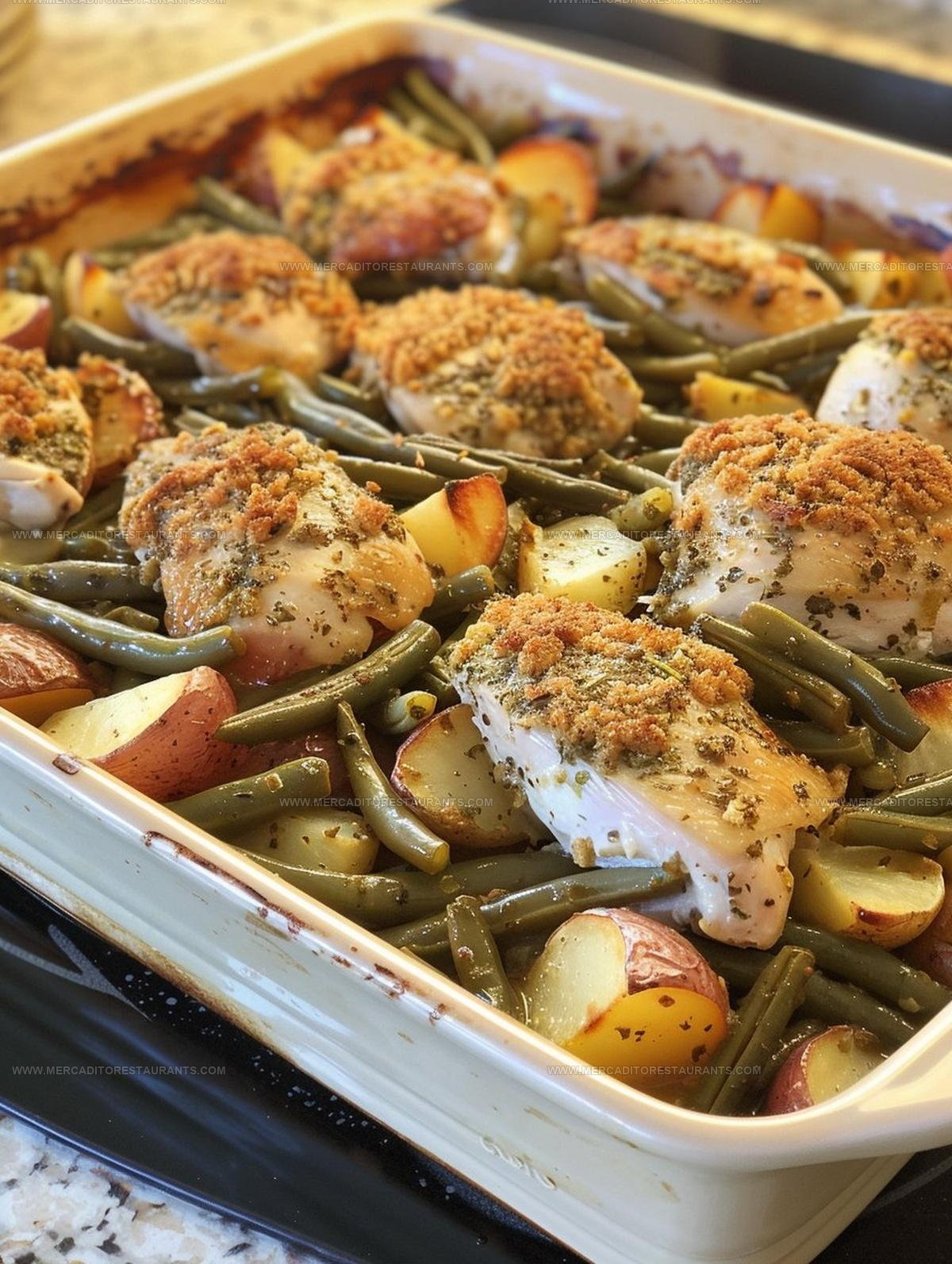 Sheet-Pan Italian Chicken Potato Green Bean Bake Recipe