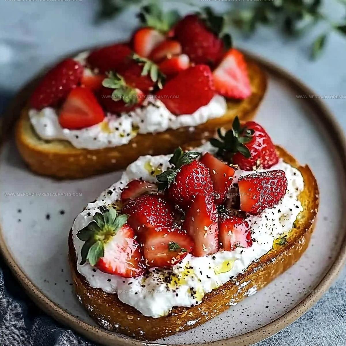 Brunch Ready Roasted Strawberry Whipped Ricotta Toast Recipe