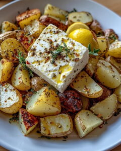 Roasted Garlic Feta Sheet Pan Potatoes Recipe