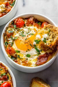 Brunch Mediterranean Baked Feta Eggs Recipe