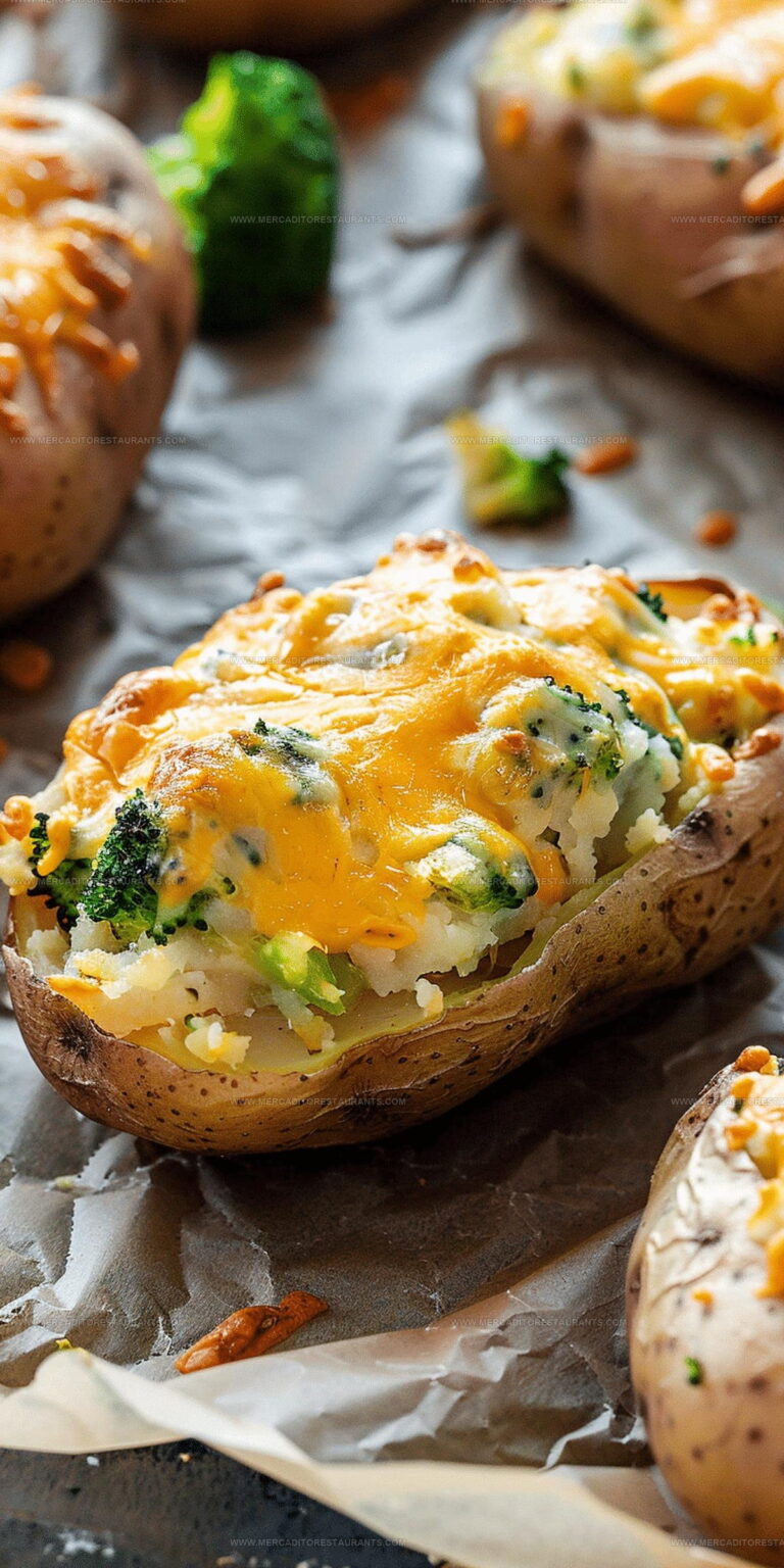 Broccoli Cheddar Twice Baked Potatoes Recipe