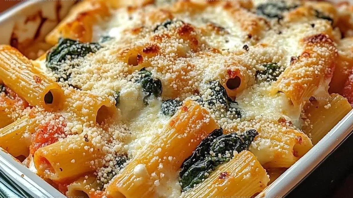 Italian-Inspired Baked Rigatoni Spinach Ricotta Recipe