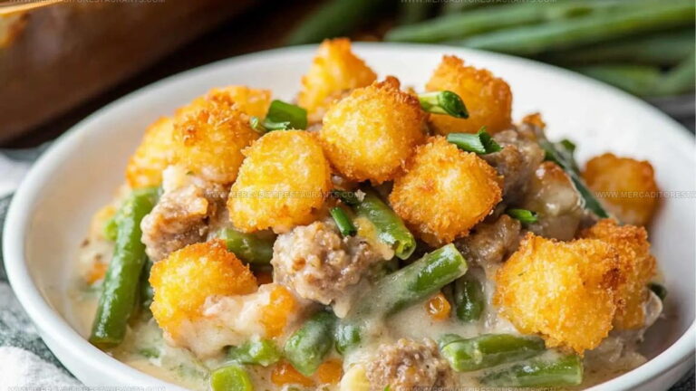 Crispy-Topped Green Bean Tater Tot Casserole Recipe