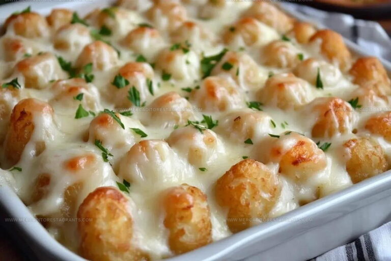 Alfredo-Sauced Chicken Tater Tot Casserole Recipe