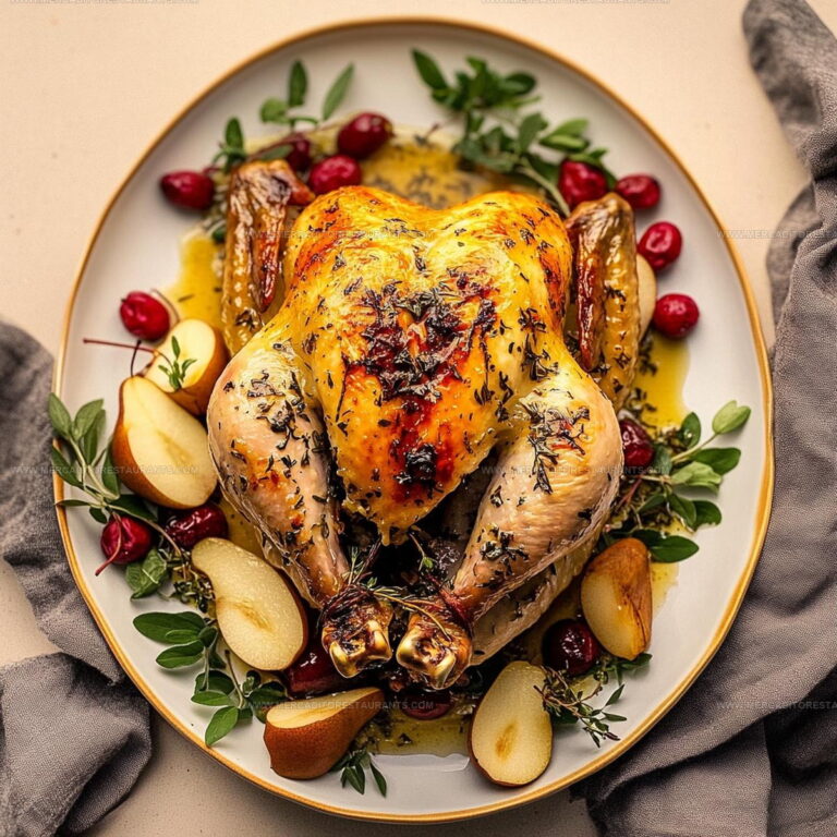Herb Butter Roasted Chicken with Pears Recipe
