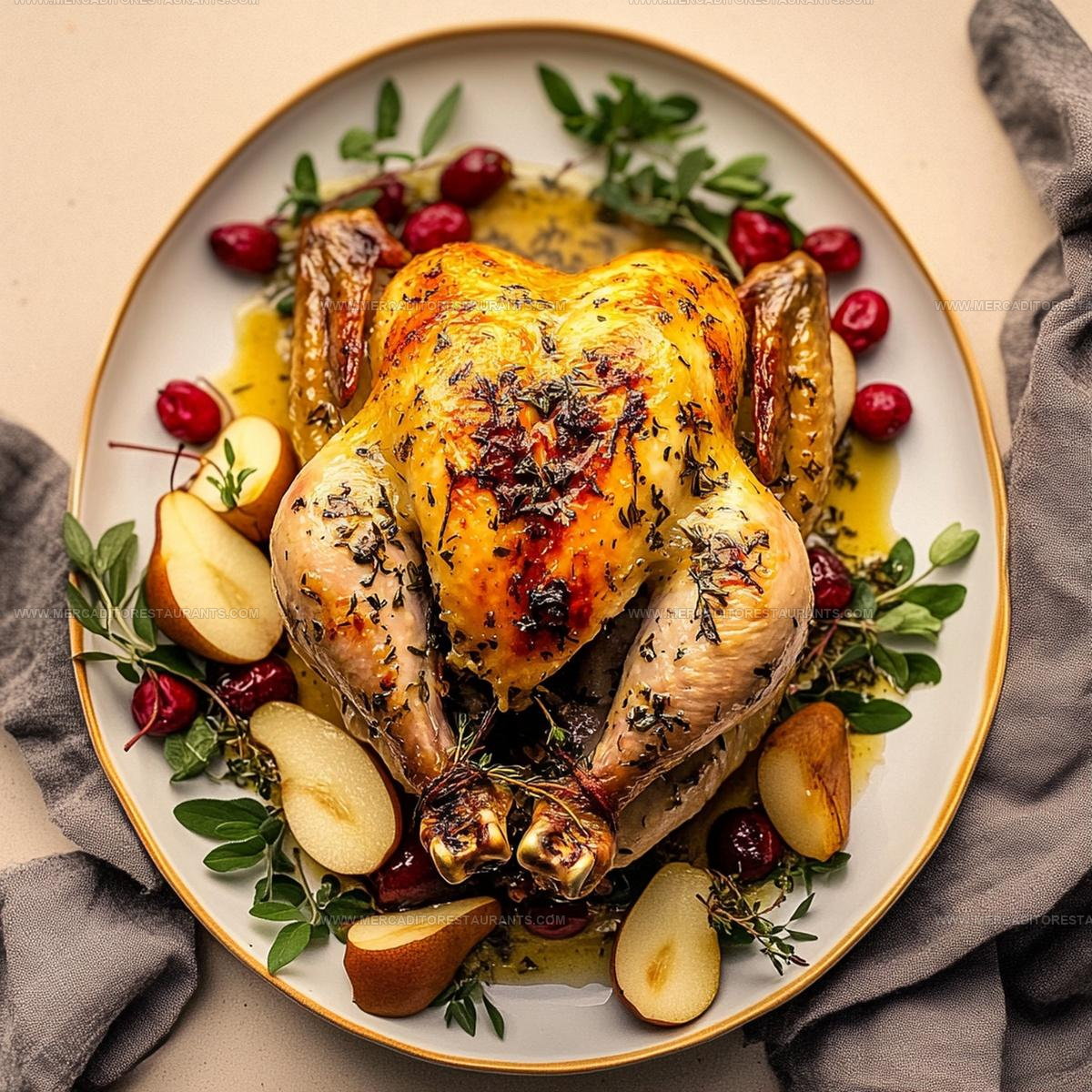 Herb Butter Roasted Chicken with Pears Recipe