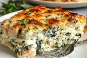 Spinach-Swirled Chicken Cream Cheese Casserole Recipe