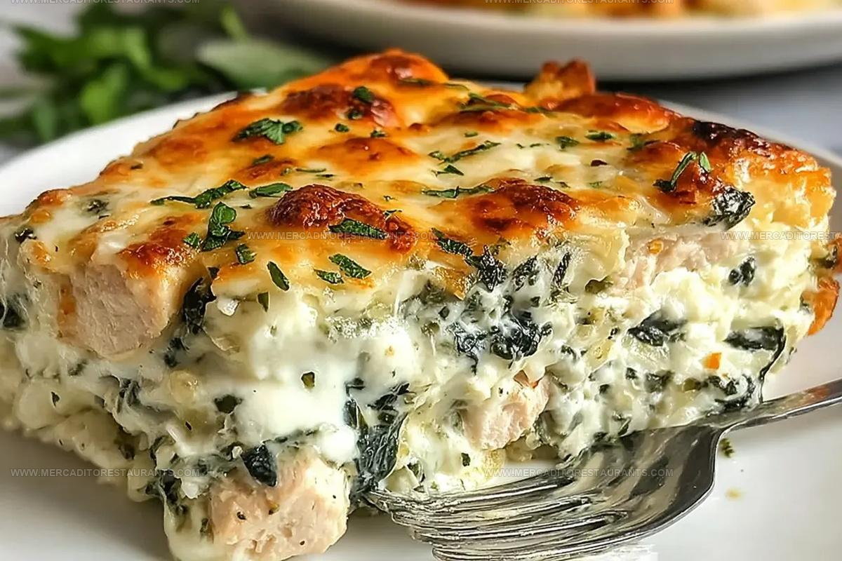 Spinach-Swirled Chicken Cream Cheese Casserole Recipe
