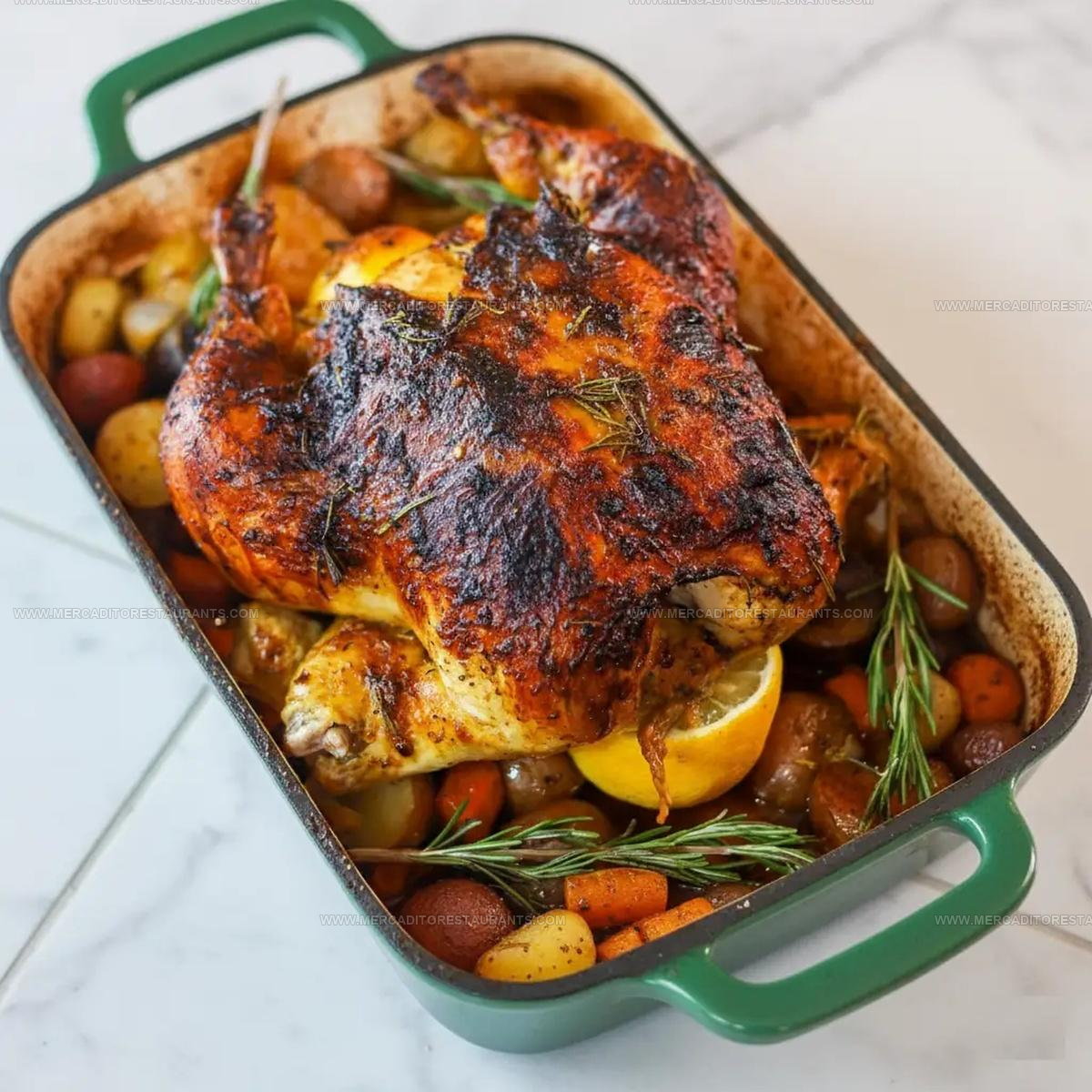 Roasted Chicken with Veggies and Creole Garlic Butter Recipe