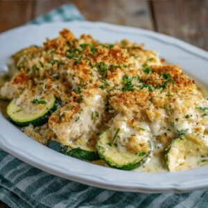 Breadcrumb-Topped Chicken Zucchini Casserole Recipe