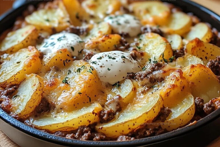 Loaded Beef And Potato Bake Recipe