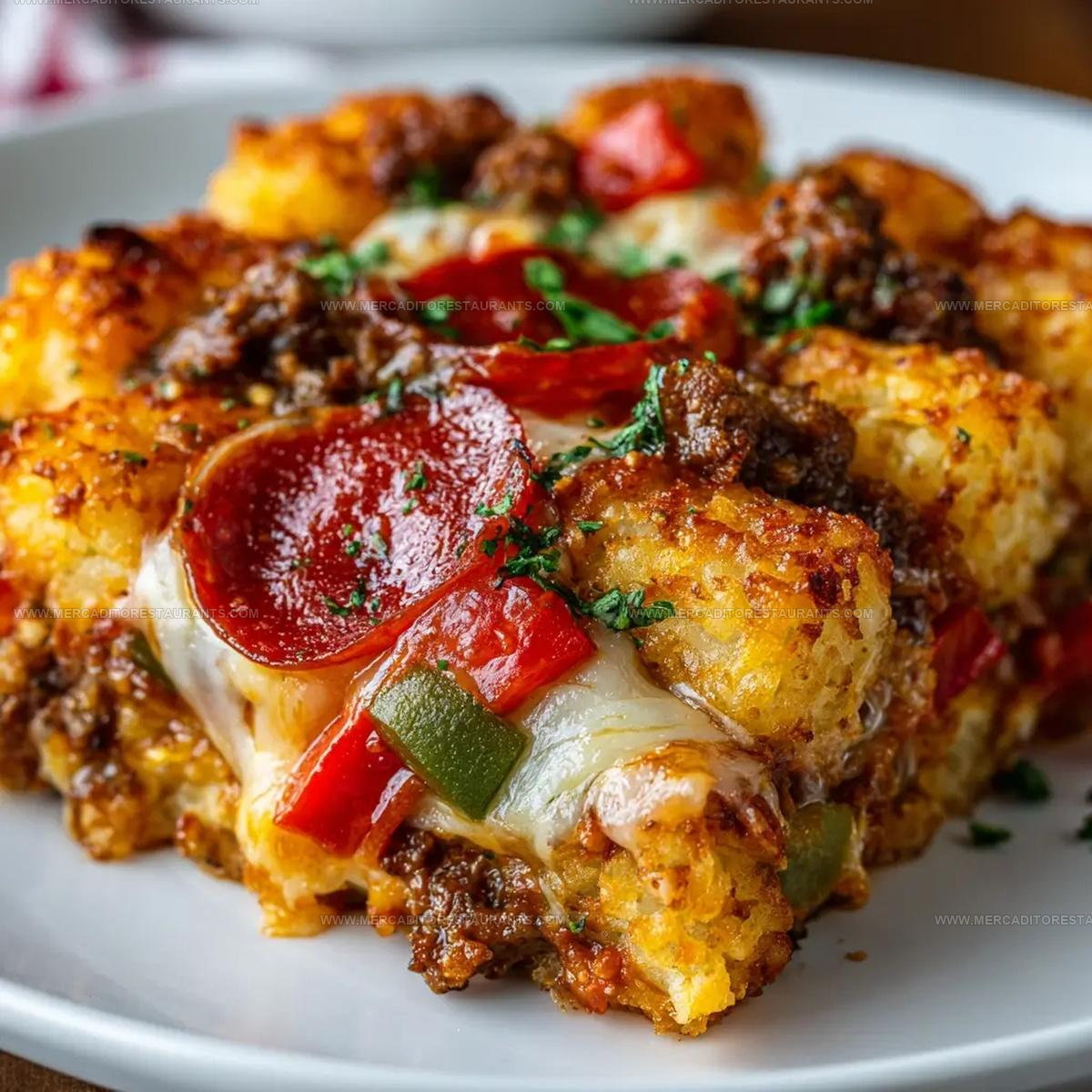 Pepperoni-Loaded Pizza Tot Casserole Recipe