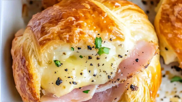 Golden Baked Ham Cheese Croissants Recipe