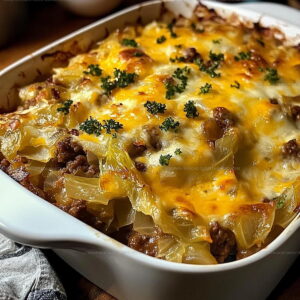 Savory Cabbage Beef Bake Dish Recipe