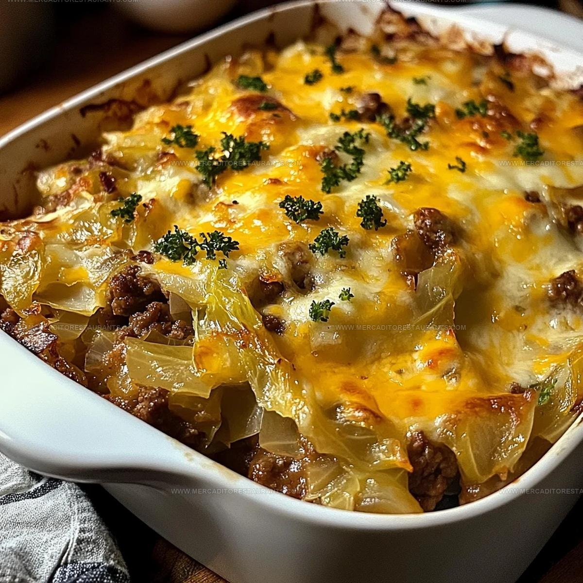 Savory Cabbage Beef Bake Dish Recipe