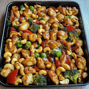 Simple Sheet Pan Cashew Chicken Recipe