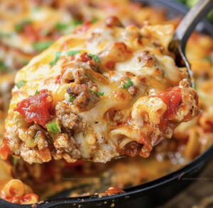 Cheesy Beef Lombardi Casserole Recipe