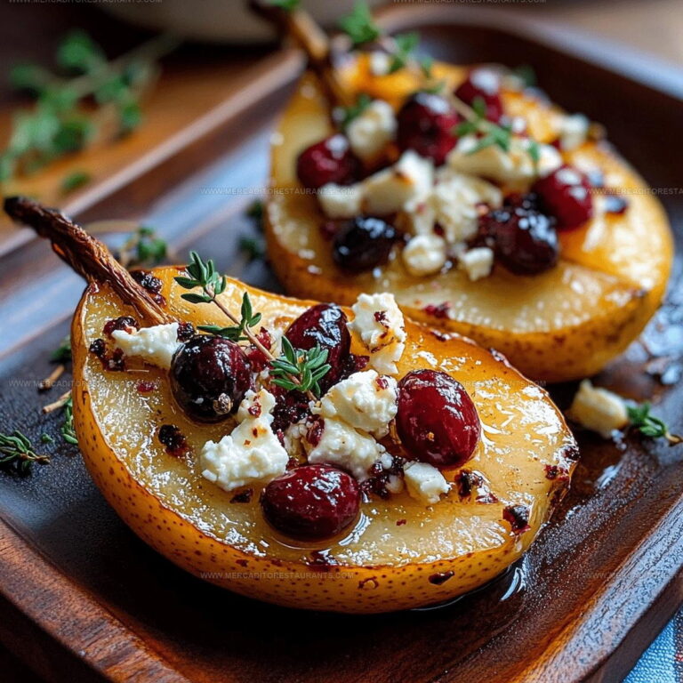 Baked Pears With Feta Honey Cranberries Recipe