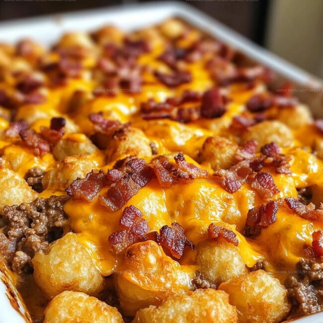 Cooking Method for Loaded Bacon Cheeseburger Tater Tot Casserole
