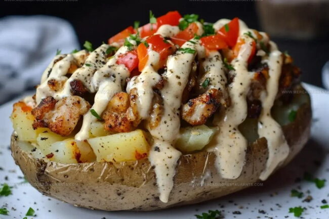 Preparing Loaded Jerk Chicken Baked Potatoes Step by Step