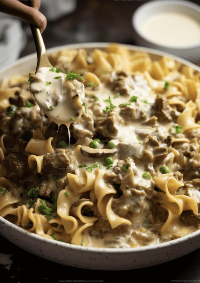 Making Beef Stroganoff Casserole From Start to Finish