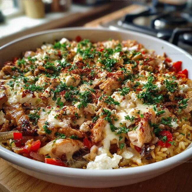 Chicken Rice Feta Casserole Steps