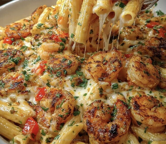 The Process for Cajun Shrimp Alfredo Bake