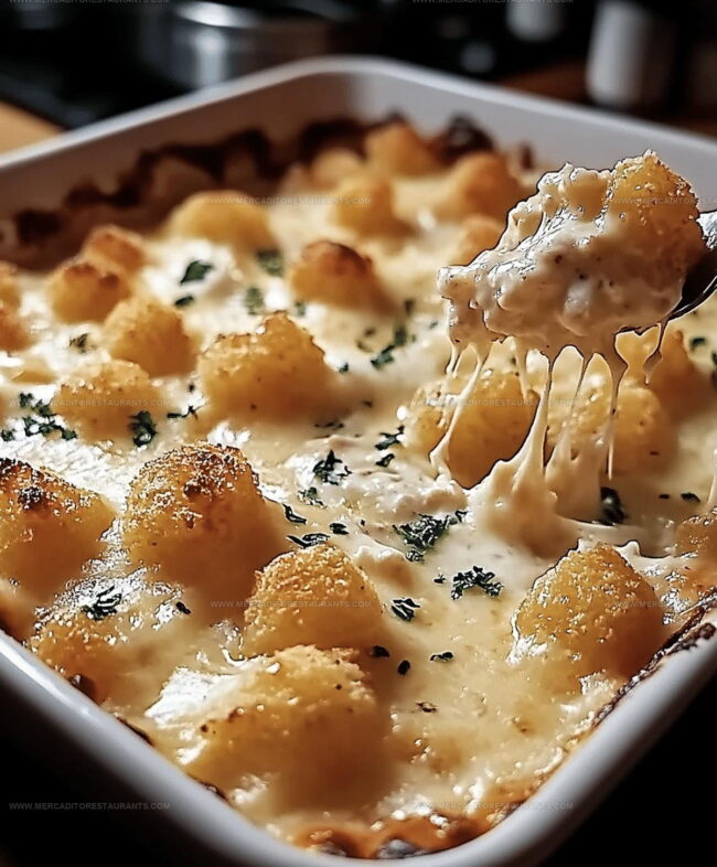 Why Chicken Alfredo Tater Tot Casserole Feels So Fun