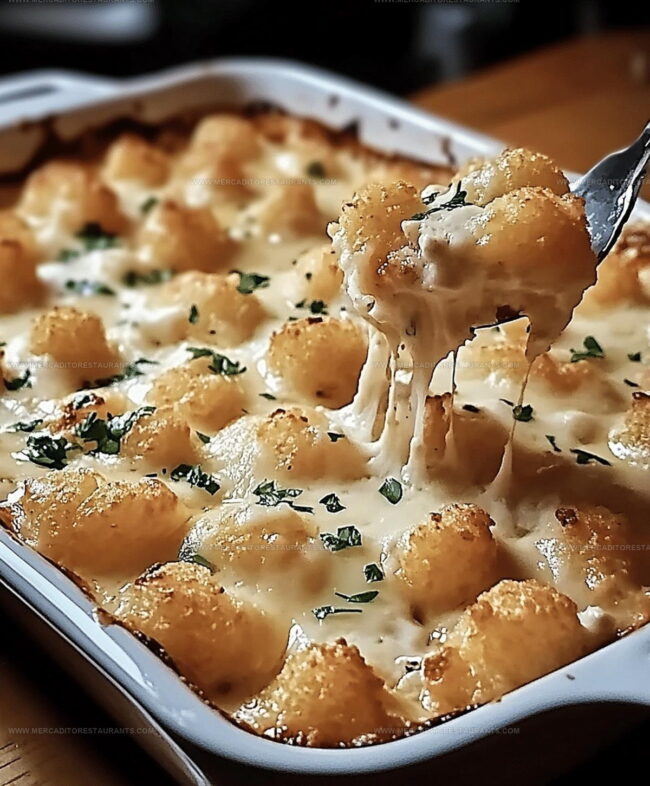 How to Make Chicken Alfredo Tater Tot Casserole