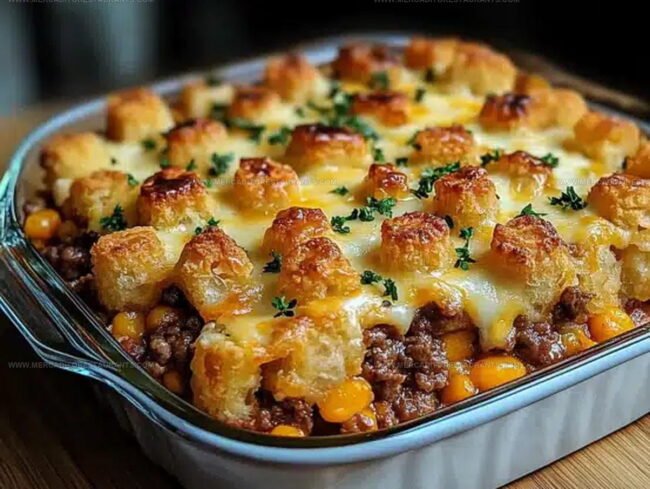 Savory Meat Veg and Crispy Tots in One Dish