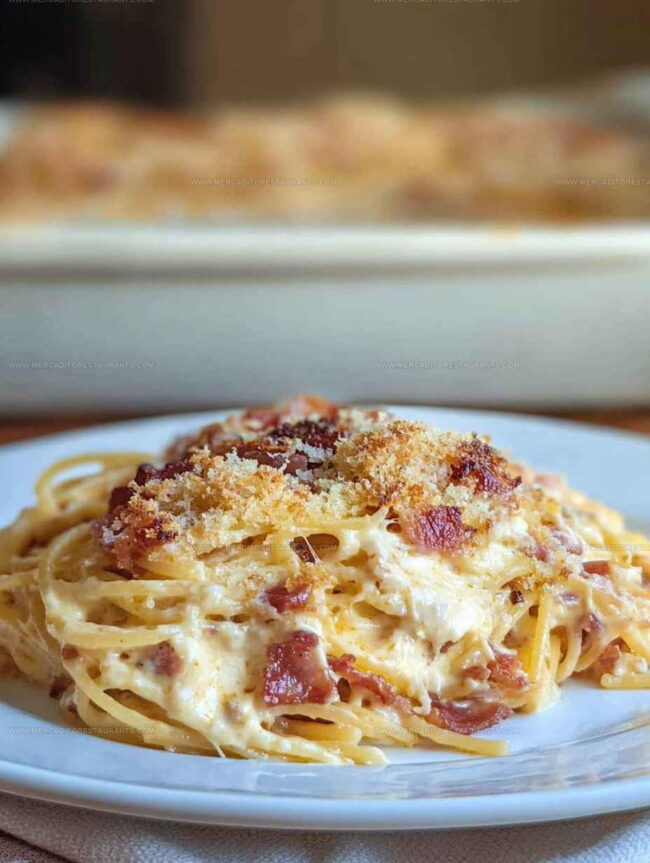 Steps for Making Baked Bacon Cream Cheese Spaghetti