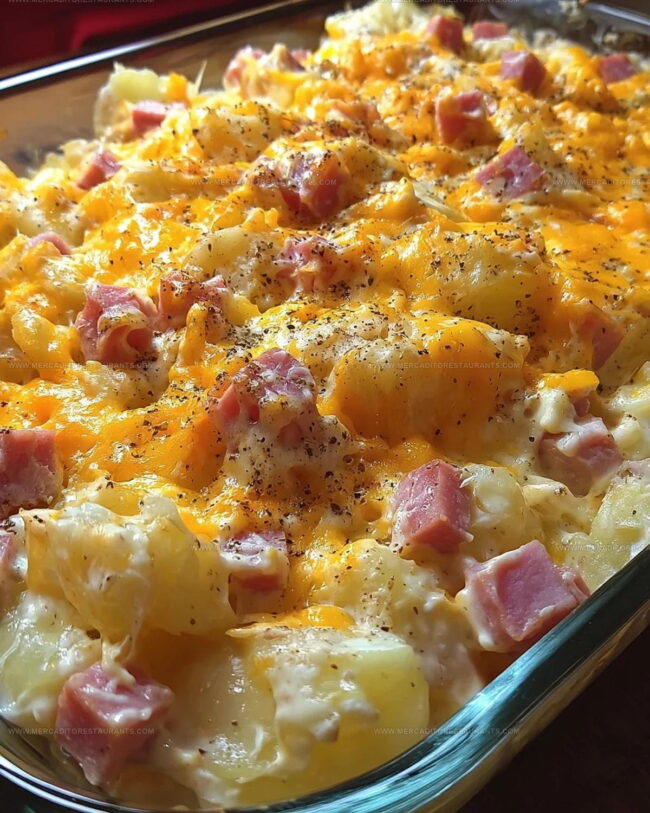 Making Cheesy Ham Potato Casserole from Start to Finish
